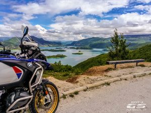 bmw motorcycle and croatian coast blue day